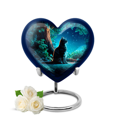 Blue Cat Journey Cremation Urns for Human Ashes - 10-inch, 200 cu in - Yatskia