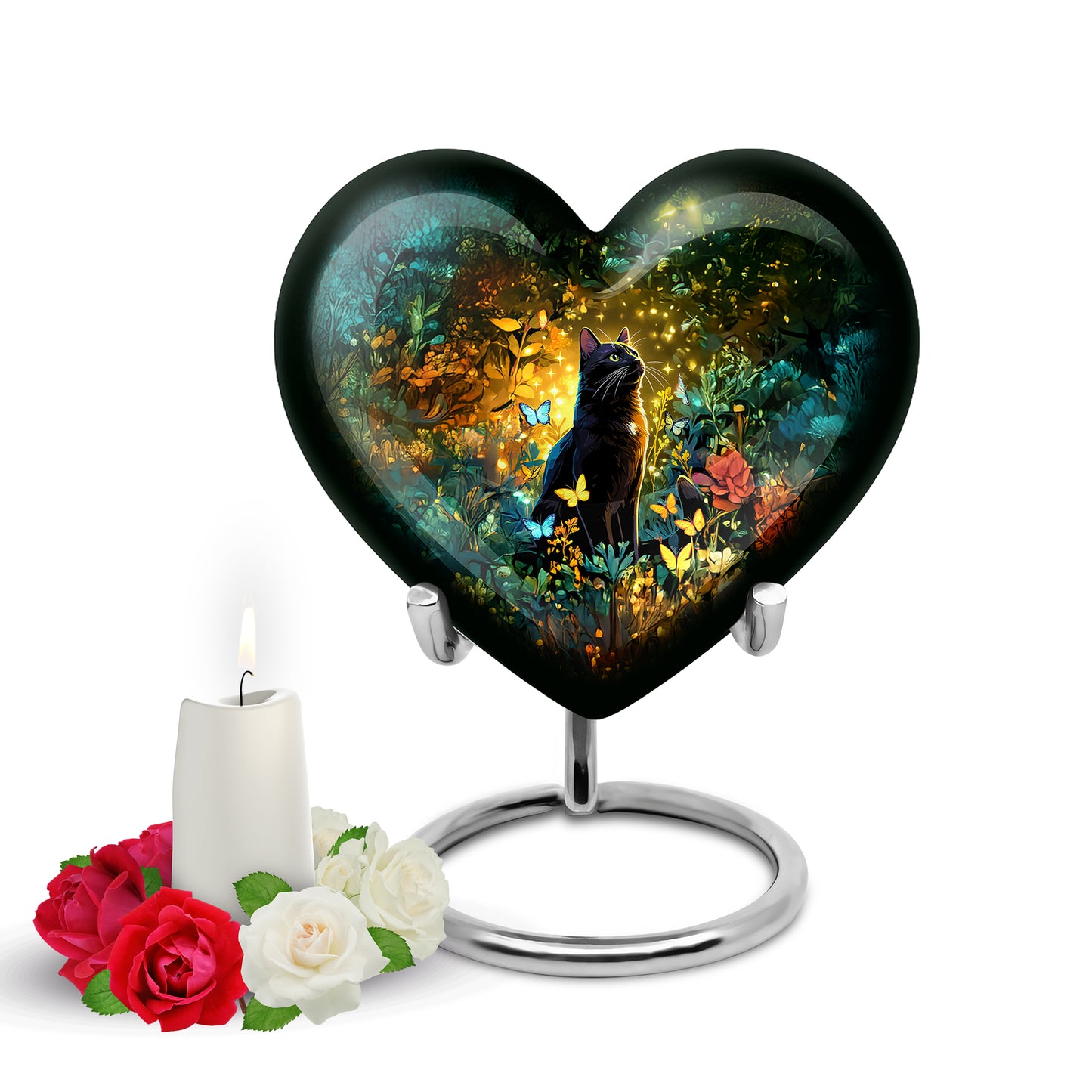 Personalized Eternal Cat Cremation Urns - Gold 10-inch, 200 cu in - Yatskia