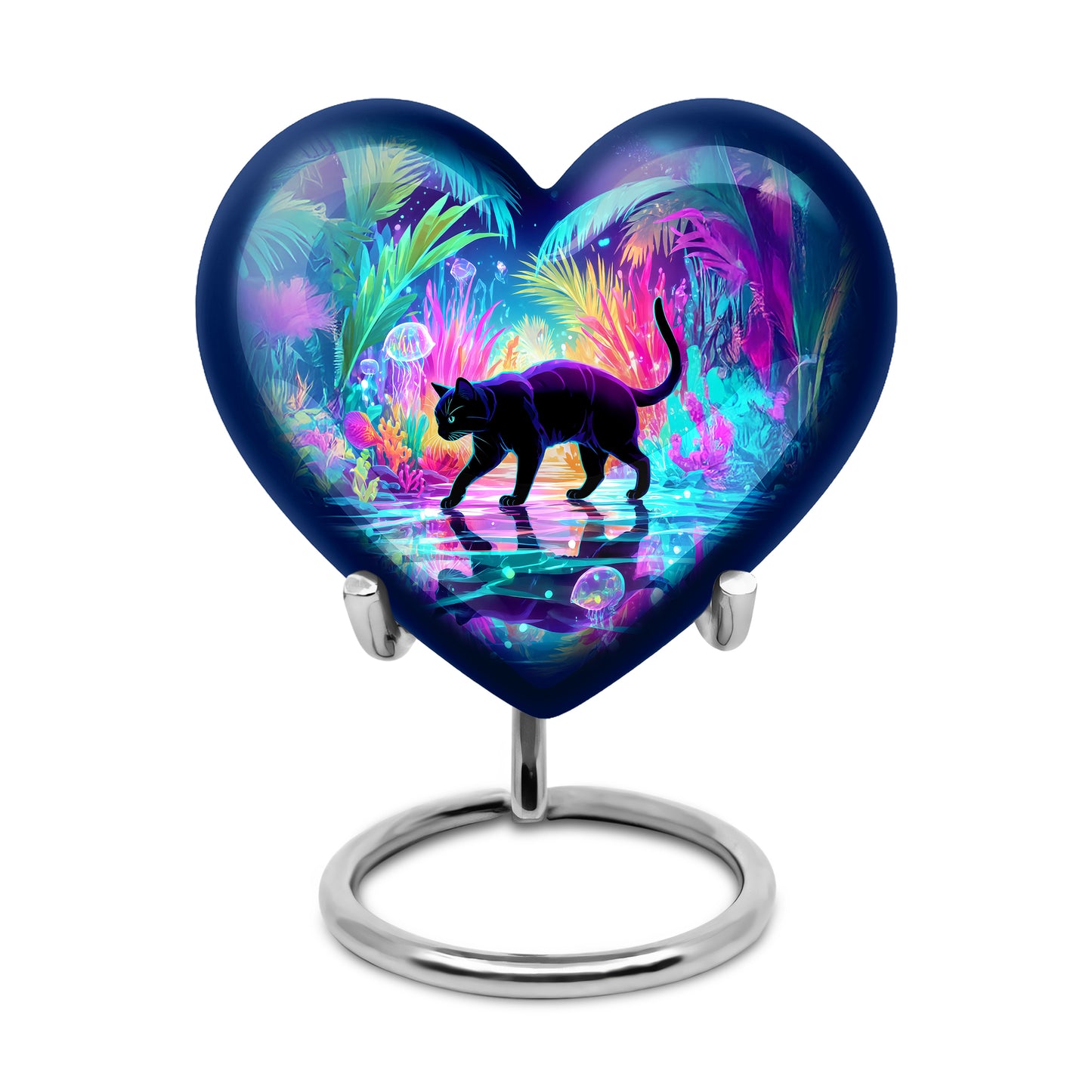 Illustrious Cat Memorial Cremation Urns - Blue 10-inch, 200 cu in - Yatskia