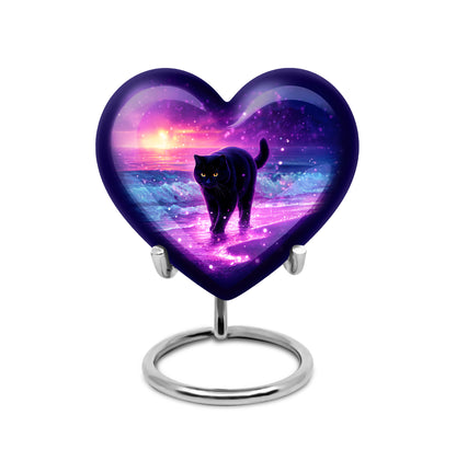 Purple Cat Dedication Cremation Urns for Human Ashes - 10-inch, 200 cu in - Yatskia