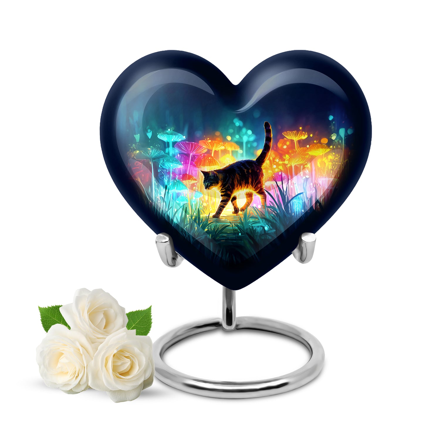 Blue Stately Cat Cremation Urns for Human Ashes - 10-inch, 200 cu in - Yatskia