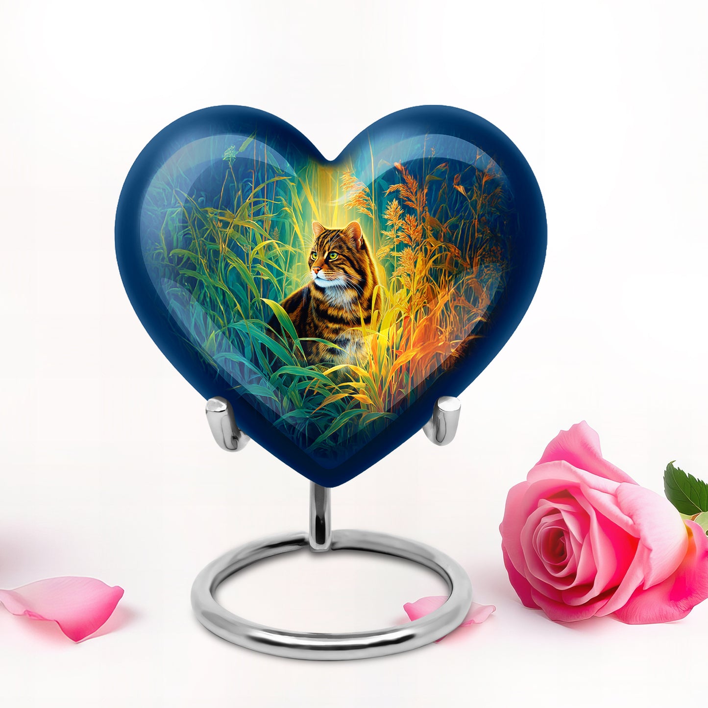 Blue Cat Honor Cremation Urns for Human Ashes - 10-inch, 200 cu in - Yatskia