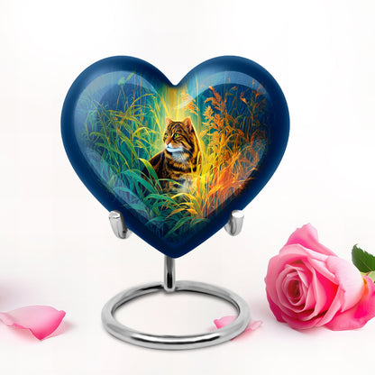 Blue Cat Honor Cremation Urns for Human Ashes - 10-inch, 200 cu in - Yatskia