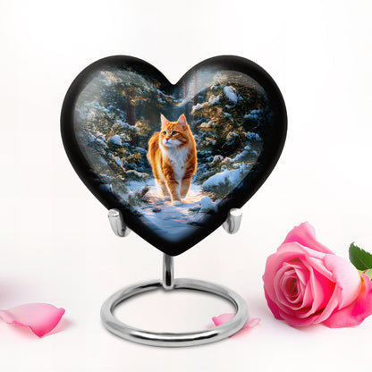 Blue Cat Embrace Cremation Urns for Human Ashes - 10-inch, 200 cu in - Yatskia