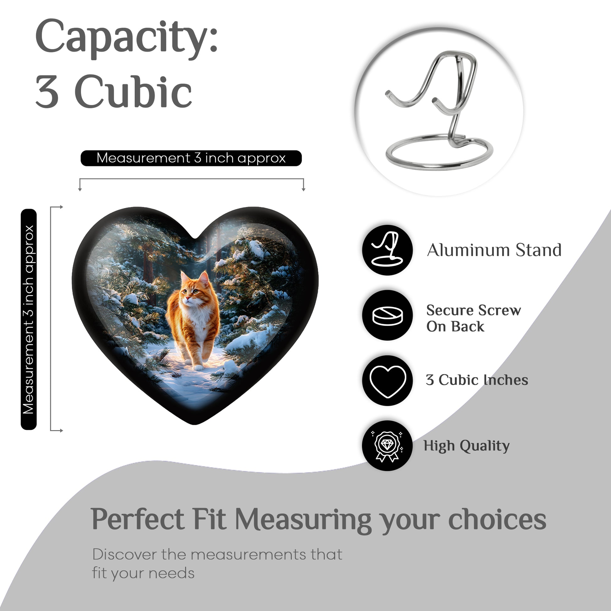 Azure Cat Cremation Urn front view showing detailed design - heart-shaped cat design symbolizing eternal love - mini keepsake memorial for portion of cremation ashes