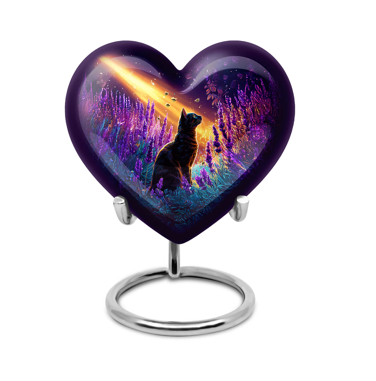 Hallowed Cat Cremation Urns for Human Ashes - Purple - Yatskia