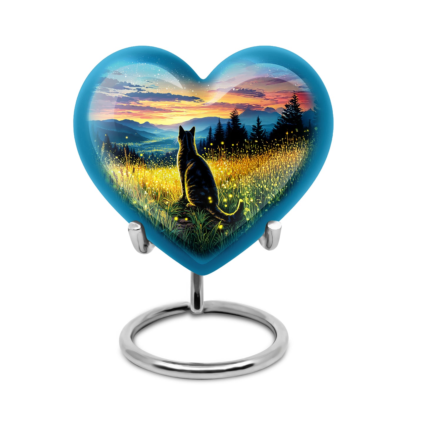Gold Beloved Cat Cremation Urns for Human Ashes - 10-inch, 200 cu in - Yatskia