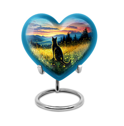 Gold Beloved Cat Cremation Urns for Human Ashes - 10-inch, 200 cu in - Yatskia