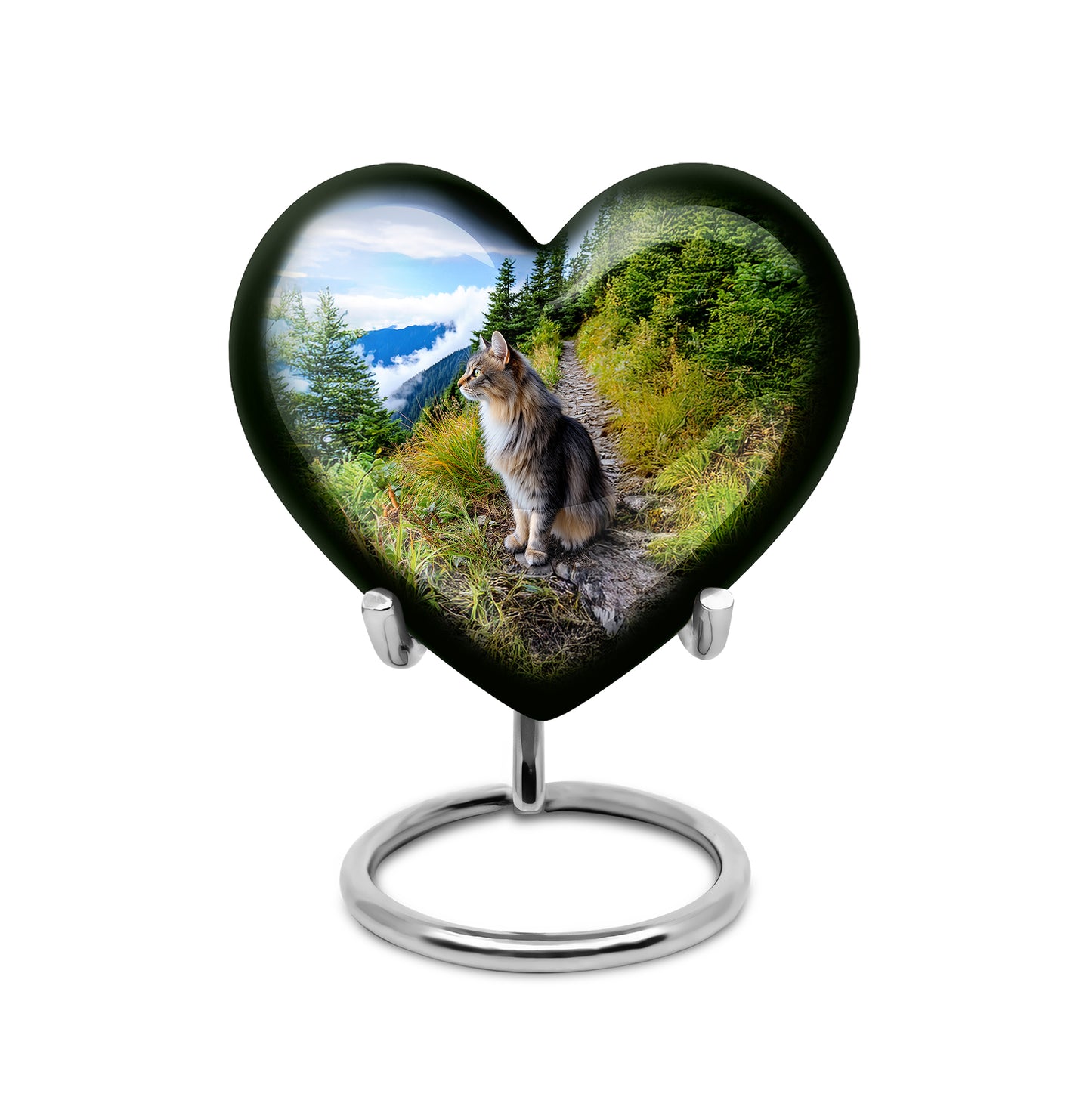 Blue Sacred Cat Cremation Urns for Human Ashes - 10-inch, 200 cu in - Yatskia