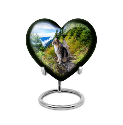 Blue Sacred Cat Cremation Urns for Human Ashes - 10-inch, 200 cu in - Yatskia