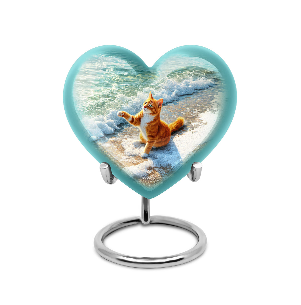 Personalized Green Cat Cremation Urns for Ashes - Transcendent - Yatskia