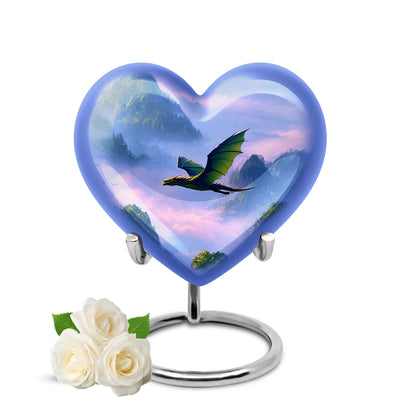 Personalized Dragon Cremation Urns - Soothing Blue 10-inch, 200 cu in - Yatskia