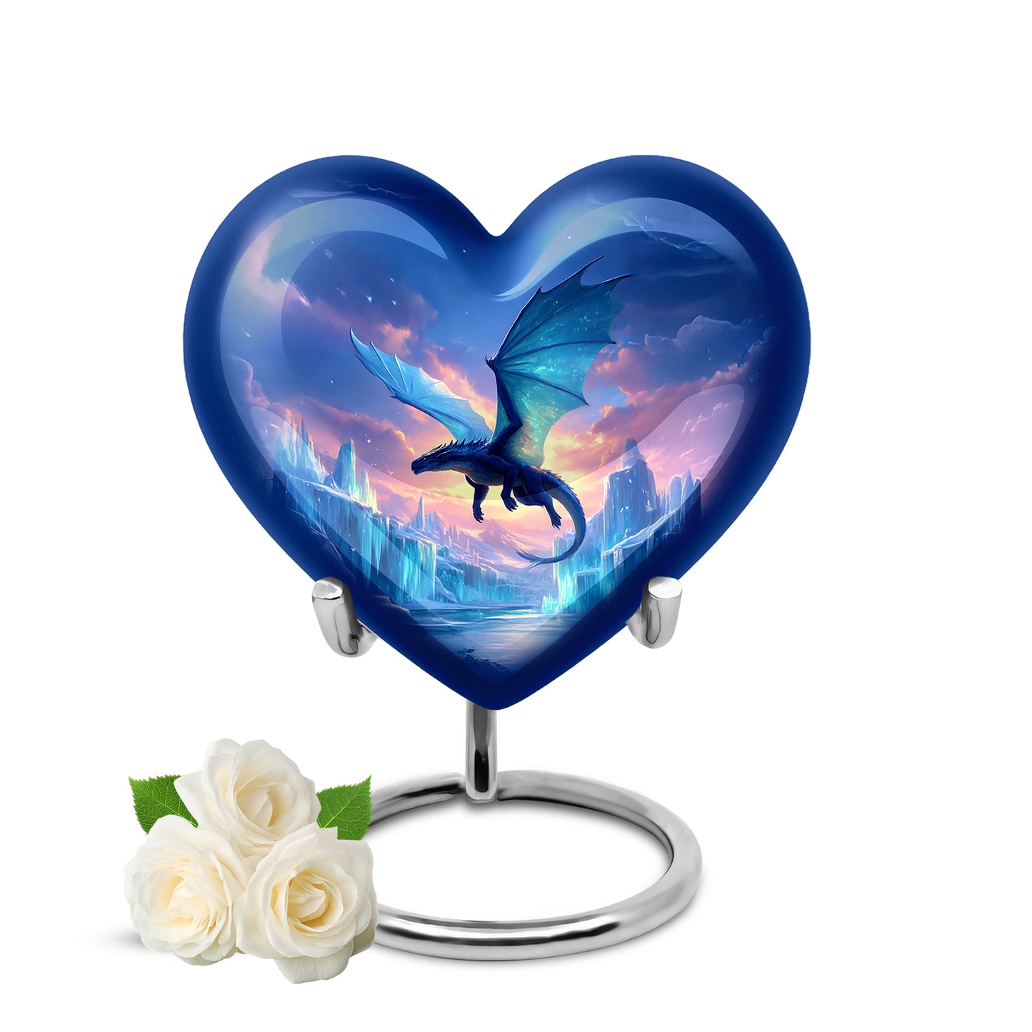 Blue Dragon Journey Cremation Urns for Human Ashes - 10-inch, 200 cu in - Yatskia
