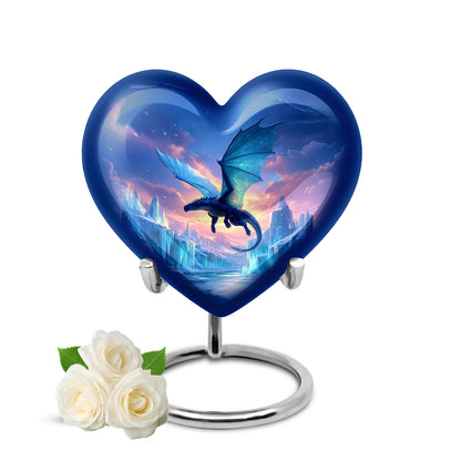 Blue Dragon Journey Cremation Urns for Human Ashes - 10-inch, 200 cu in - Yatskia