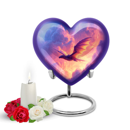 Personalized Eternal Dragon Cremation Urns - Blue 10-inch, 200 cu in - Yatskia