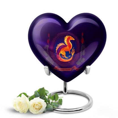 Regal Dragon Memorial Cremation Urns - Purple 10-inch, 200 cu in - Yatskia