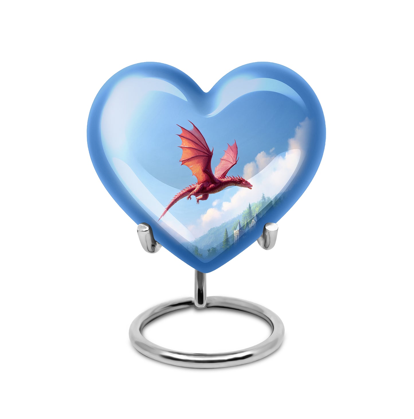 Personalized Seraphic Dragon Cremation Urns - Blue 10-inch, 200 cu in - Yatskia
