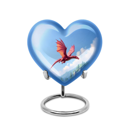 Personalized Seraphic Dragon Cremation Urns - Blue 10-inch, 200 cu in - Yatskia