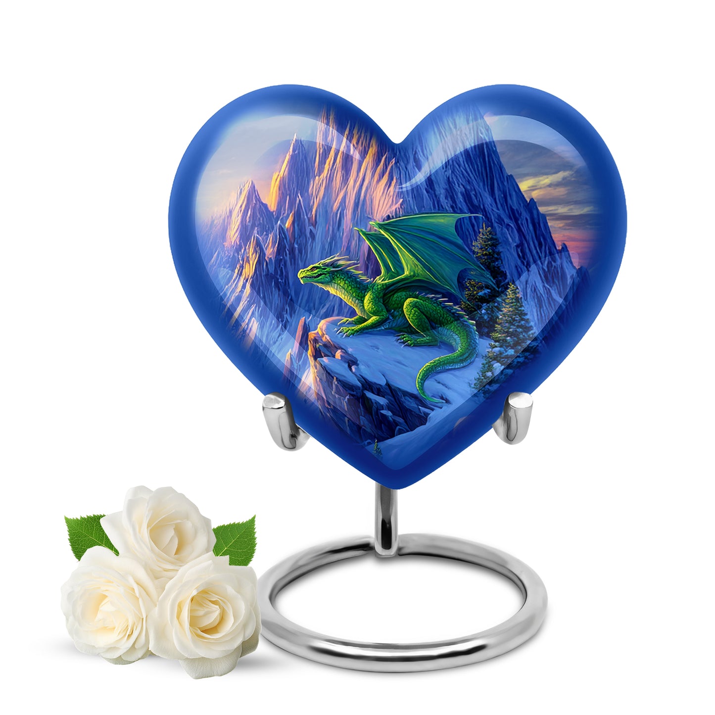 Blue Dragon Commemoration Cremation Urns for Human Ashes - 10-inch, 200 cu in - Yatskia