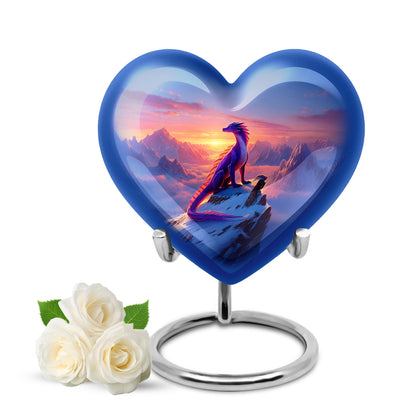 Hallowed Dragon Cremation Urns for Human Ashes - Blue 10-inch - Yatskia