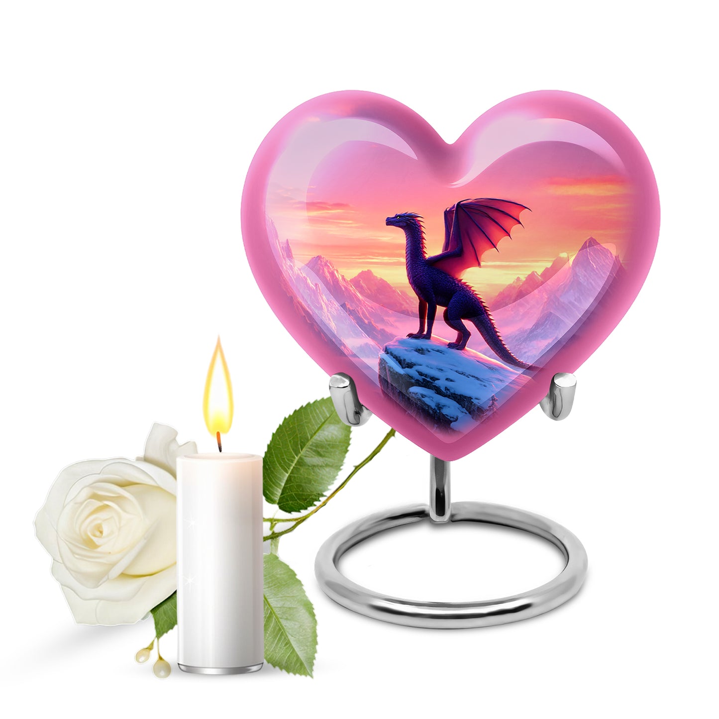 Personalized Eternal Dragon Cremation Urns - Pink 10-inch, 200 cu in - Yatskia