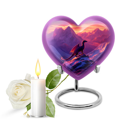 Distinguished Purple Dragon Cremation Urn for Ashes - 10-inch, 200 cu in - Yatskia