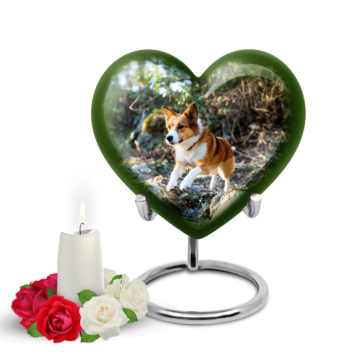Personalized Green Dog Cremation Urns for Ashes - Majestic 10-inch - Yatskia