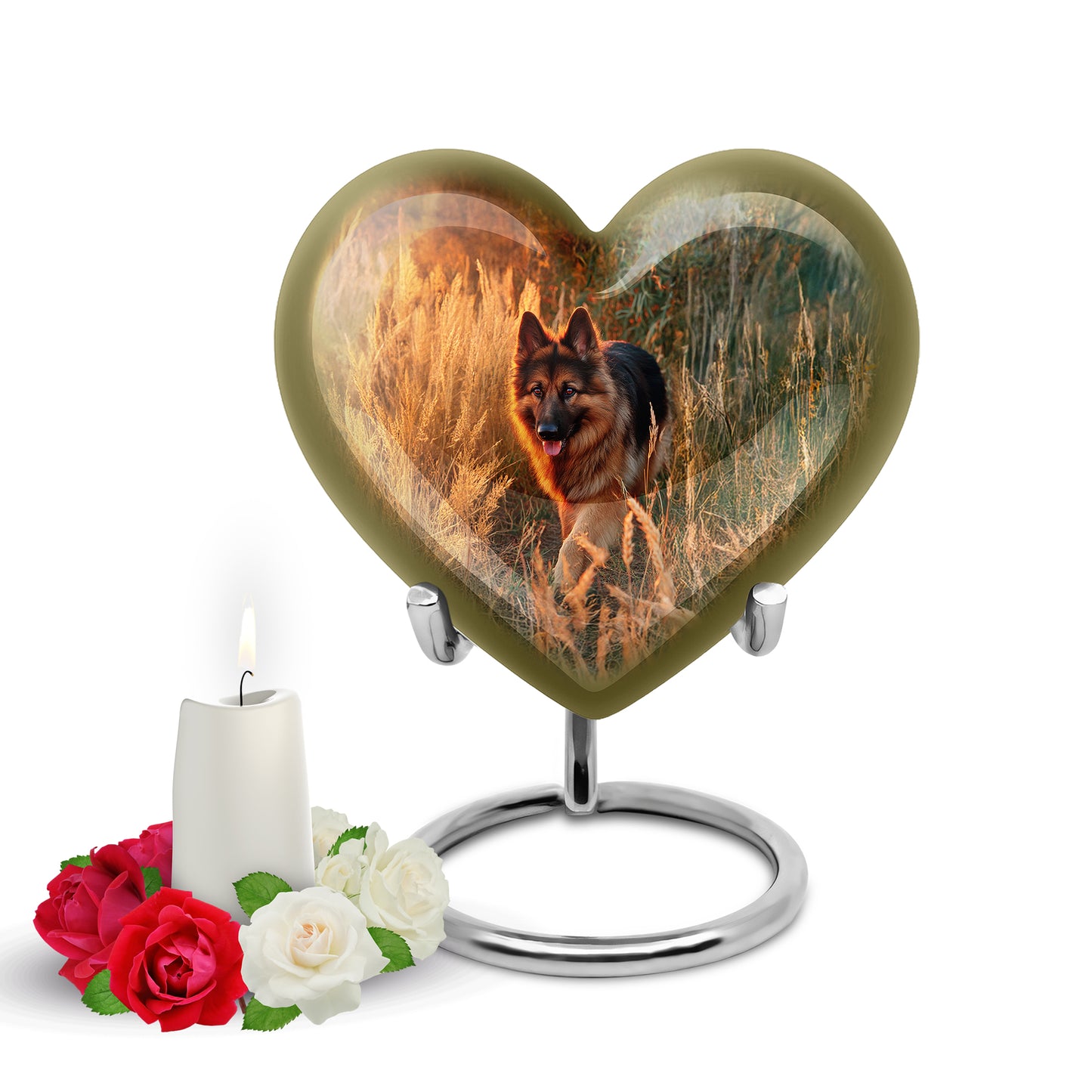 Personalized Dog Cremation Urns - Eminent Gold 10-inch, 200 cu in - Yatskia