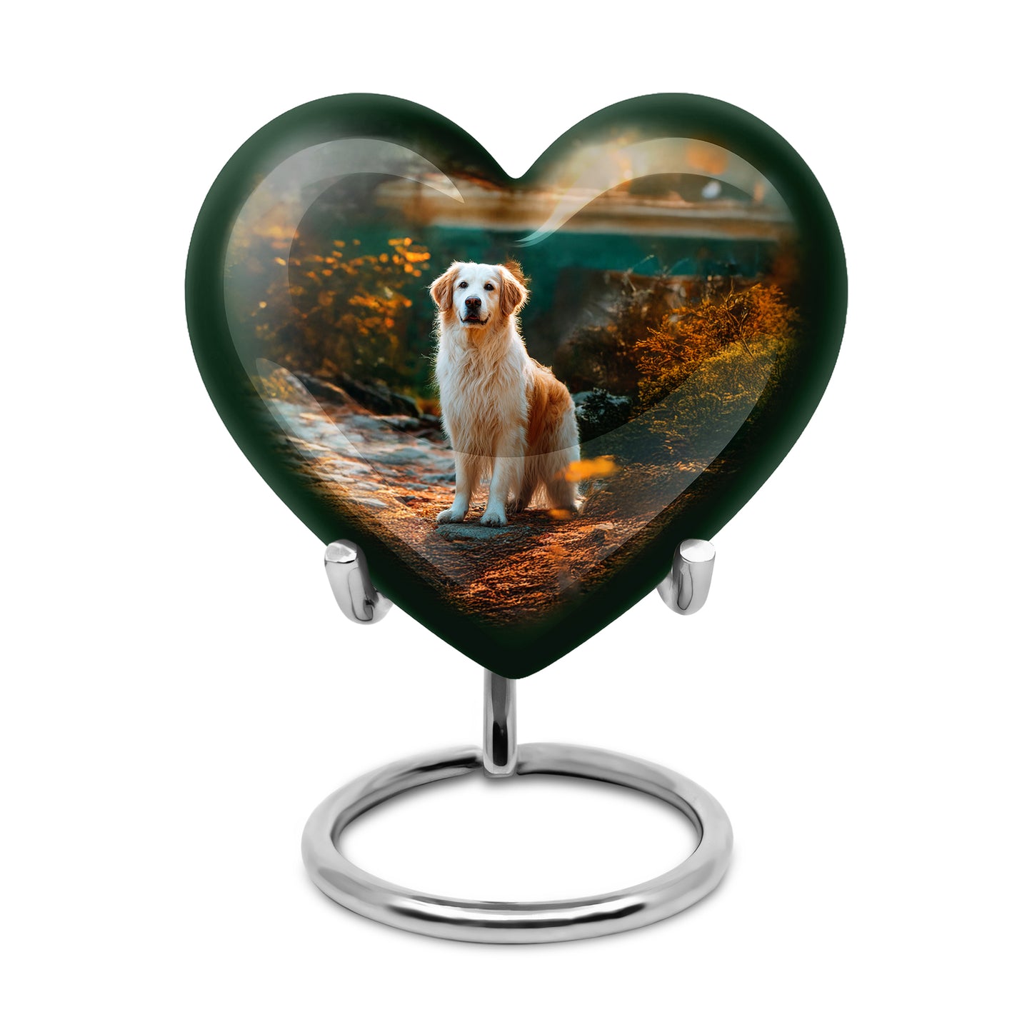 Radiant Dog Memorial Cremation Urns - Black 10-inch, 200 cu in - Yatskia