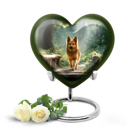 Personalized Green Dog Cremation Urns for Ashes - Enchanting 10-inch - Yatskia