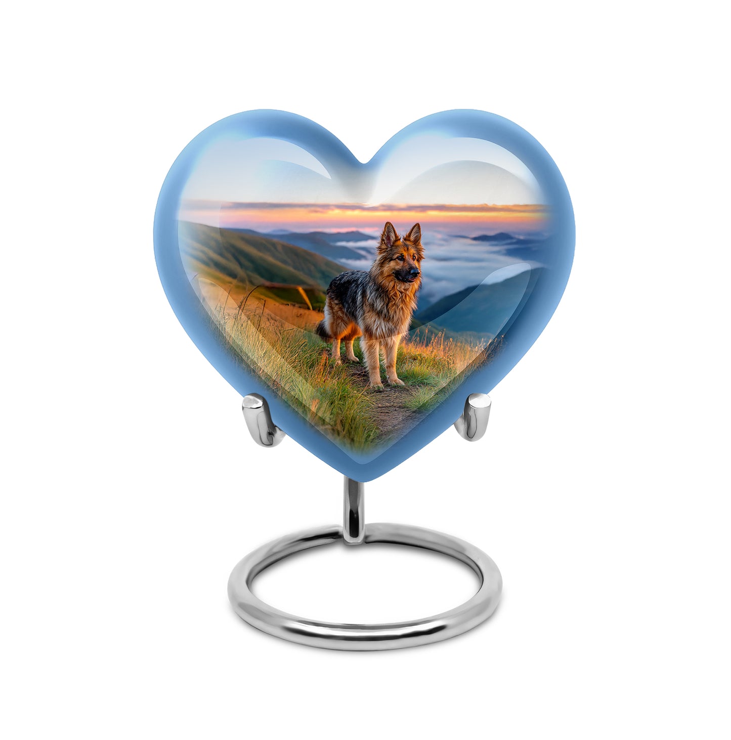 Personalized Dog Cremation Urns - Tranquil Blue 10-inch, 200 cu in - Yatskia