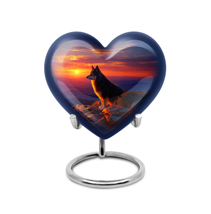 Everlasting Blue Dog Solace Urn for Human Ashes - 10-inch, 200 cu in - Yatskia