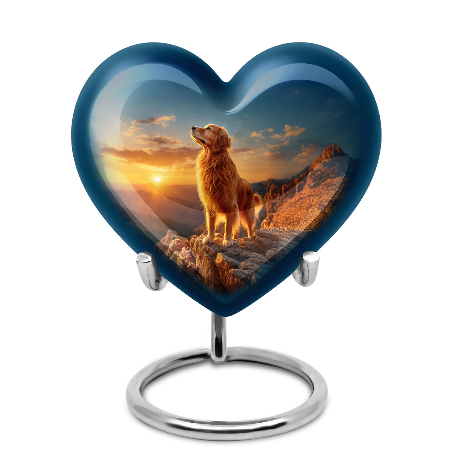 Personalized Blue Dog Cremation Urns for Ashes - Transcendent 10-inch - Yatskia