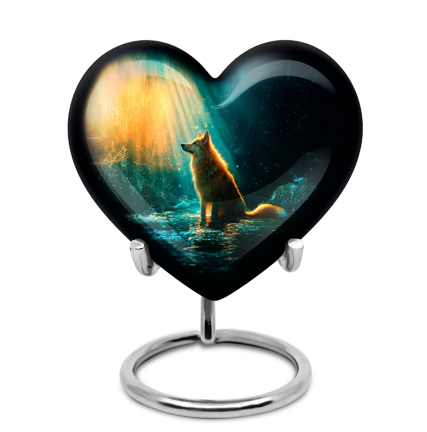 Harmonious Dog Cremation Urns for Human Ashes - Teal 10-inch - Yatskia