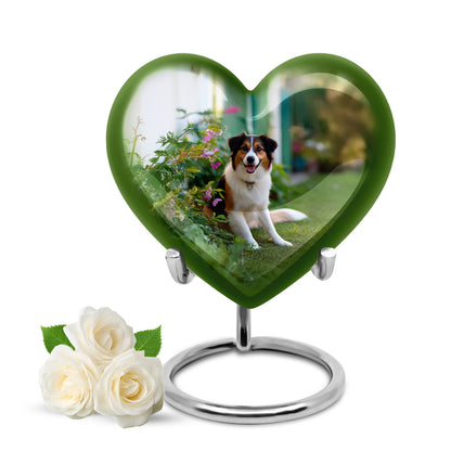 Green Treasured Dog Cremation Urns for Human Ashes - 10-inch, 200 cu in - Yatskia