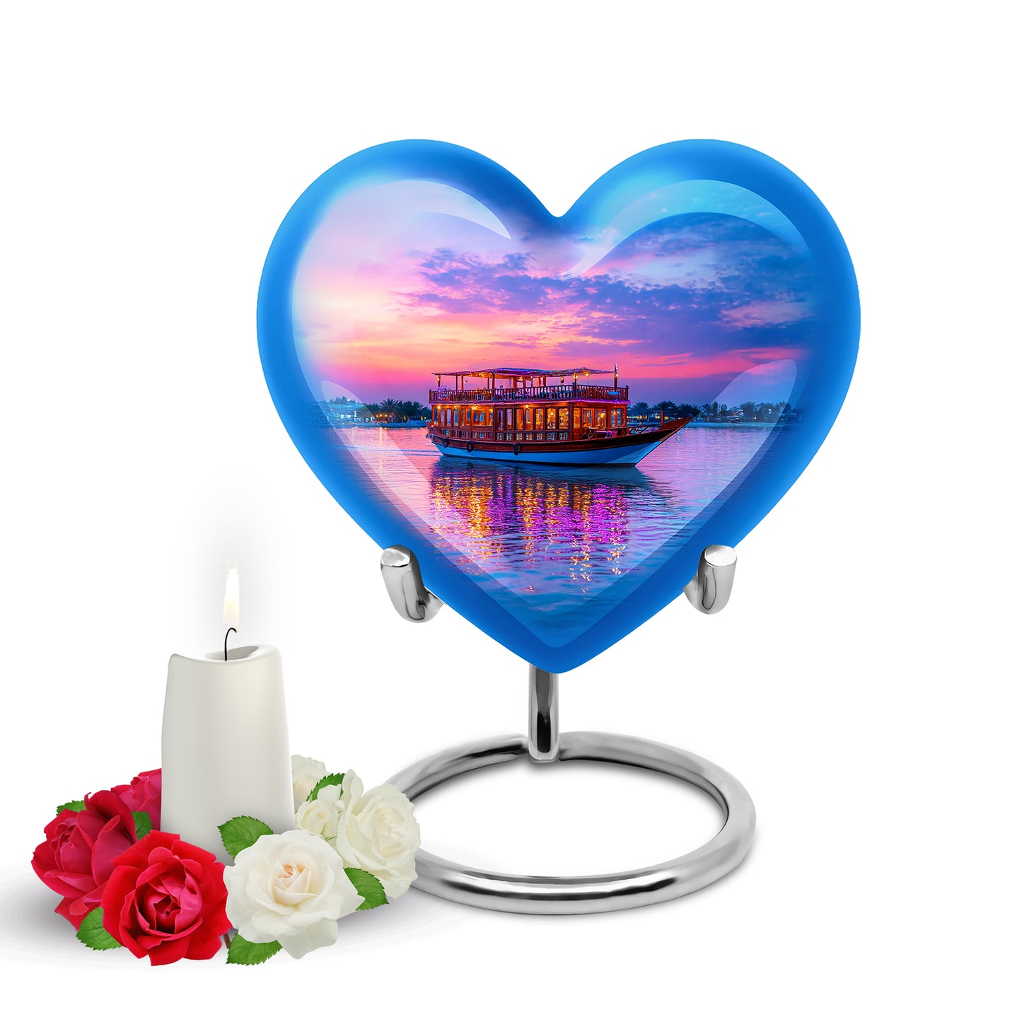 Regal Boat Memorial Cremation Urns - Blue 10-inch, 200 cu in - Yatskia
