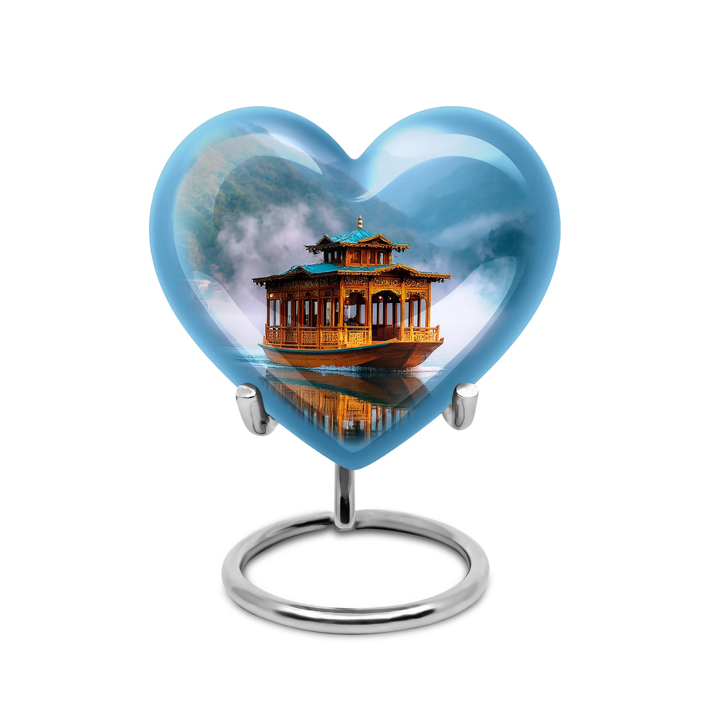 Personalized Blue Boat Cremation Urns for Ashes - Majestic 10-inch - Yatskia