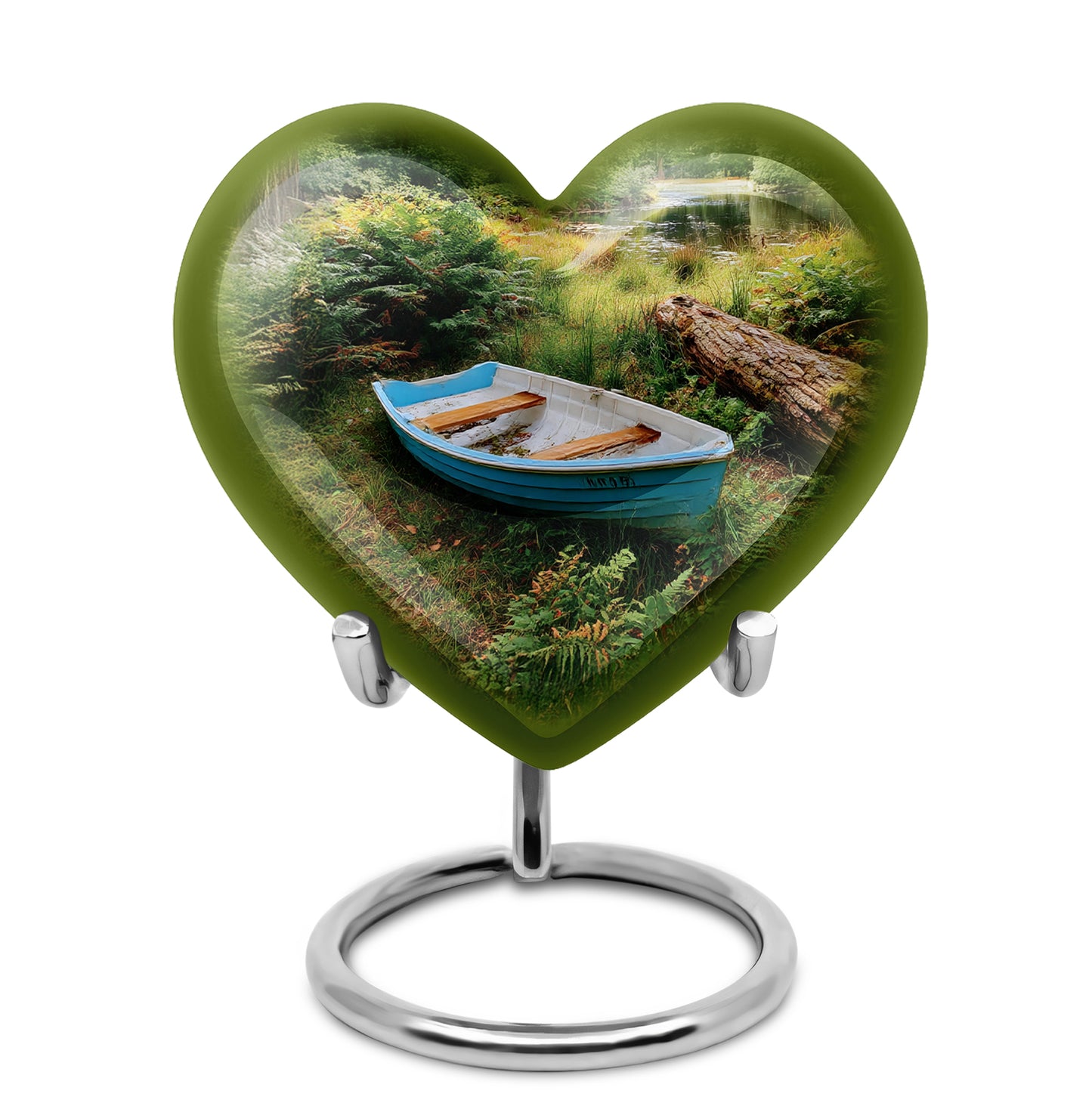 Inspiring Black Boat Treasure Urn for Human Ashes - 10-inch, 200 cu in - Yatskia
