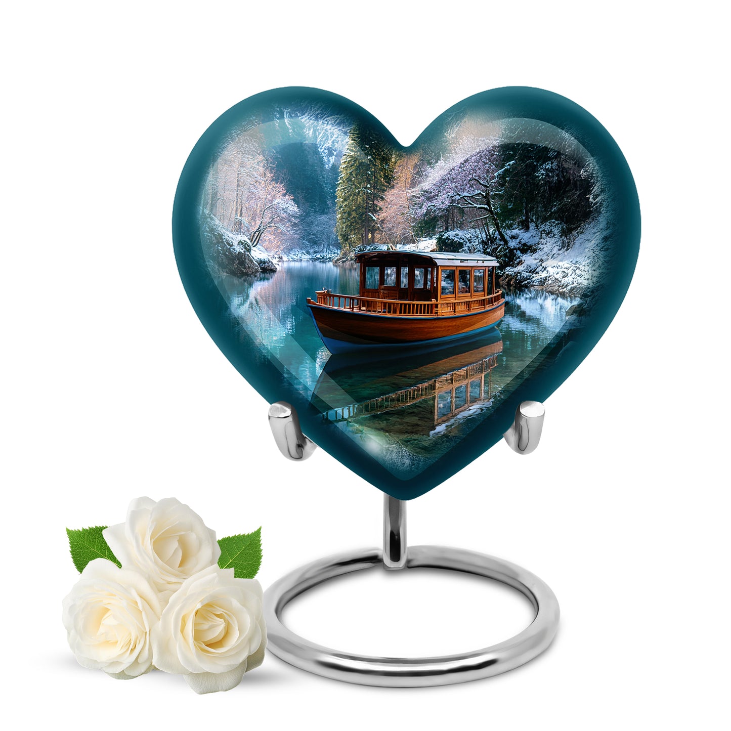 Personalized Seraphic Boat Cremation Urns - Blue 10-inch, 200 cu in - Yatskia
