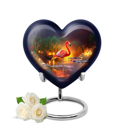 Divine Blue Flamingo Cremation Urn for Ashes - 10-inch, 200 cu in - Yatskia