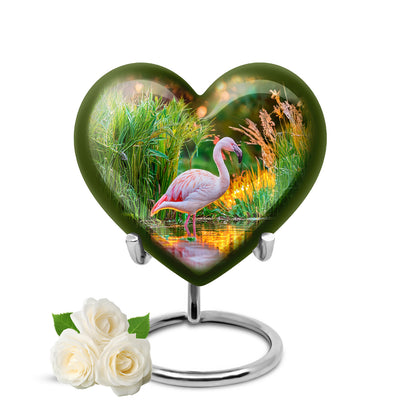 Personalized Gold Flamingo Cremation Urns for Ashes - Majestic 10-inch - Yatskia