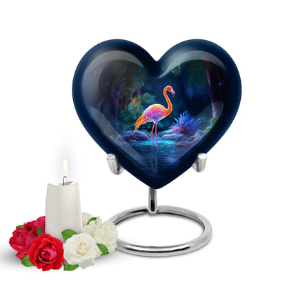 Hallowed Flamingo Cremation Urns for Human Ashes - Blue 10-inch - Yatskia