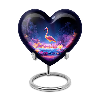 Blue Exquisite Flamingo Memorial Urn for Ashes - 10-inch, 200 cu in - Yatskia