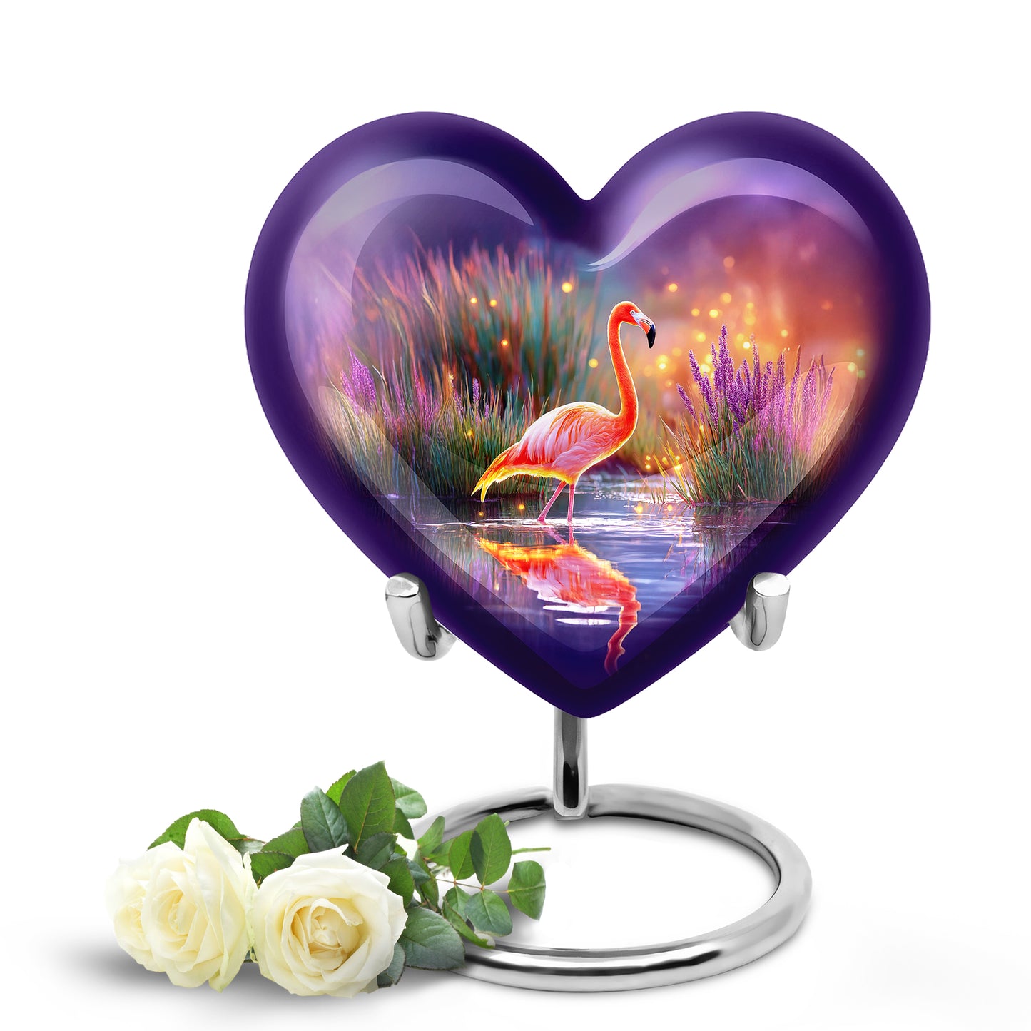 Blue Flamingo Farewell Cremation Urns for Human Ashes - 10-inch, 200 cu in - Yatskia