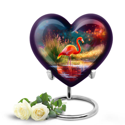 Lustrous Flamingo Cremation Urns for Human Ashes - Purple 10-inch - Yatskia