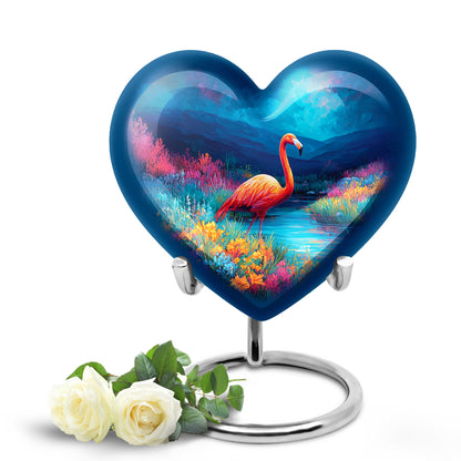 Blue Flamingo Cremation Urns - Imperial Devotion 10-inch, 200 cu in - Yatskia