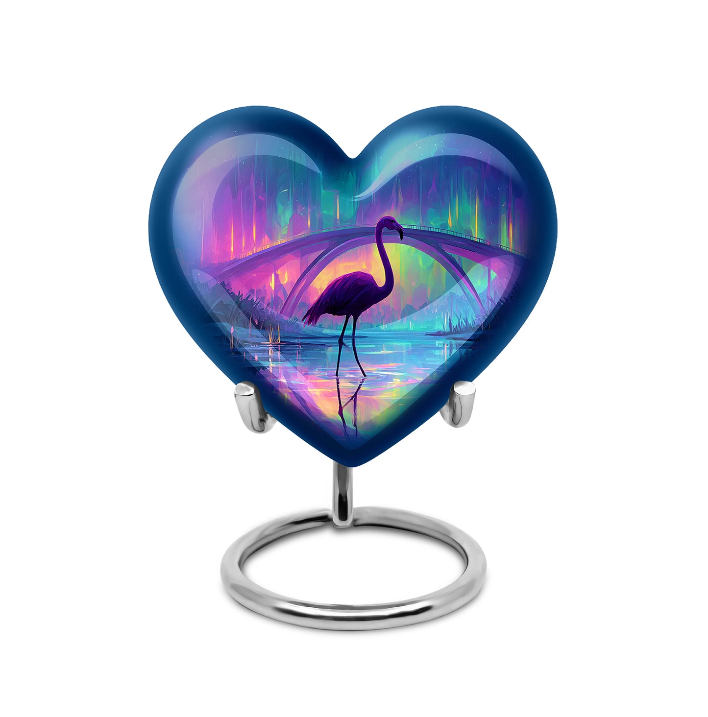 Distinguished Blue Flamingo Cremation Urn for Ashes - 10-inch, 200 cu in - Yatskia