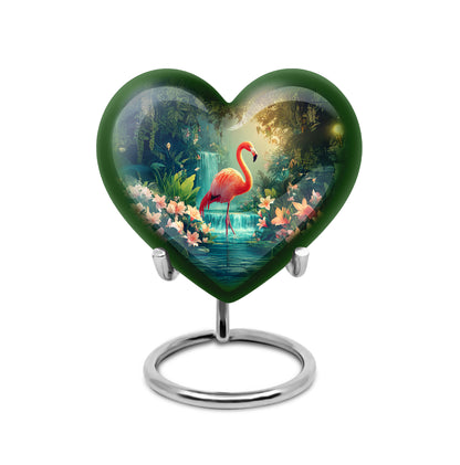 Dignified Blue Flamingo Cremation Urn for Ashes - 10-inch, 200 cu in - Yatskia