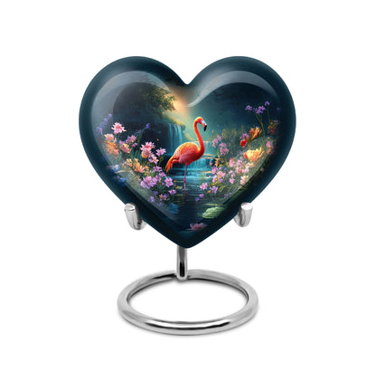 Blue Exquisite Flamingo Memorial Urn for Ashes - 10-inch, 200 cu in - Yatskia