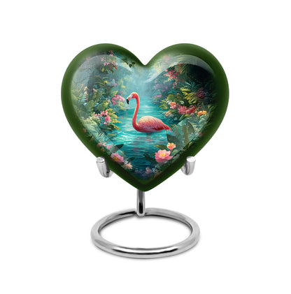 Harmonious Flamingo Cremation Urns for Human Ashes - Teal 10-inch - Yatskia